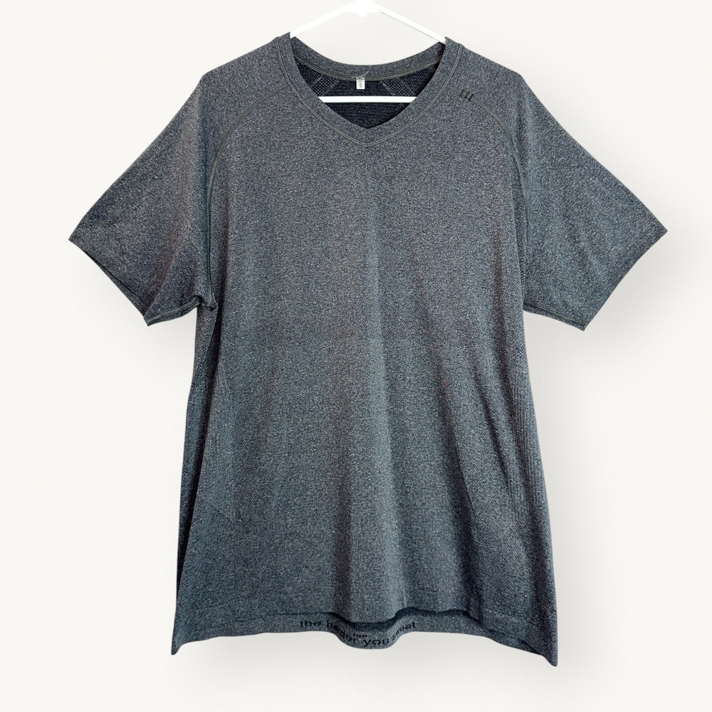 Lululemon Metal Vent Tech V-Neck Short Sleeve Shirt Gray XL Mens Activewear Gym